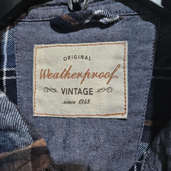 Weatherproof Vintage Blue Plaid Button-up size XL - Picture 4 of 7